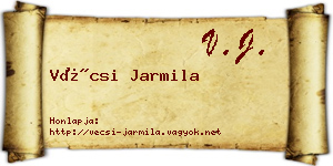 Vécsi Jarmila névjegykártya